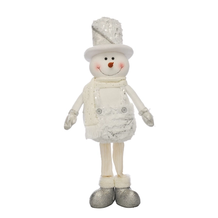 60Cm Standing Plush Snowman - Silver Hat