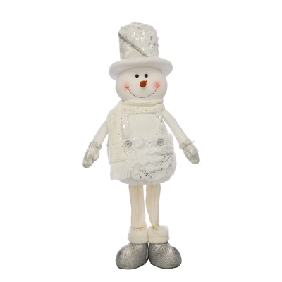 60Cm Standing Plush Snowman - Silver Hat