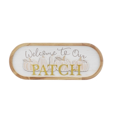 61Cm Welcome To Our Patch Pumpkin Wooden Sign