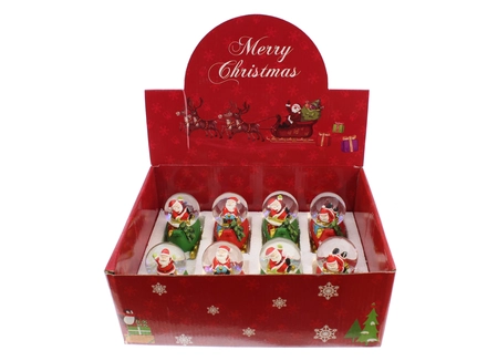 6cm 2 asstd santa and sledge snowglobes in pdq