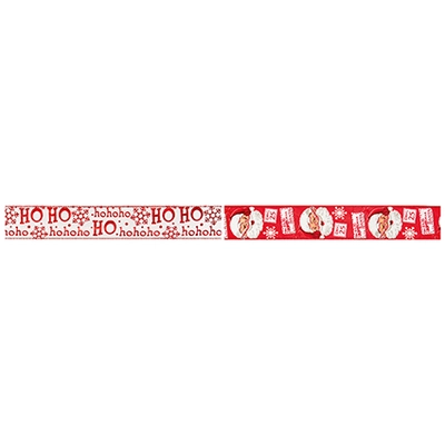 6cm x 2.7m Red Santa Ho Ho Ho Ribbon 2 Asst