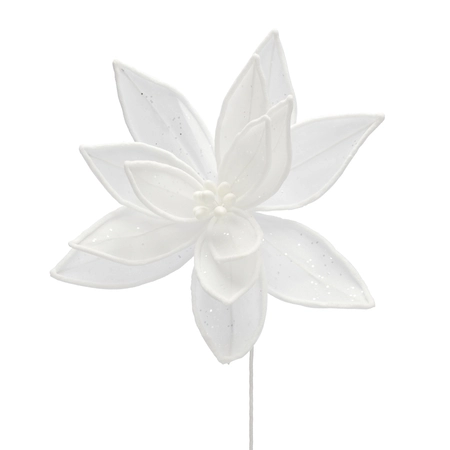 75cm white poinsettia stem