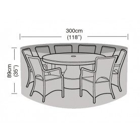 8 Seater Round Furniture Set Cover Black