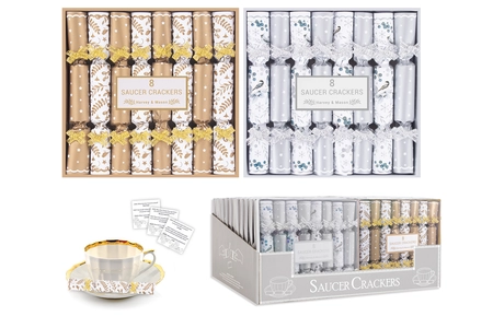 8 Silver / Gold Saucer Crackers