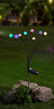 8-Stem GloGlobes Multi Coloured  Stake Light - image 3