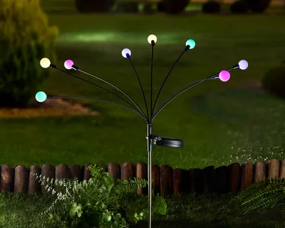 8-Stem GloGlobes Multi Coloured  Stake Light - image 2
