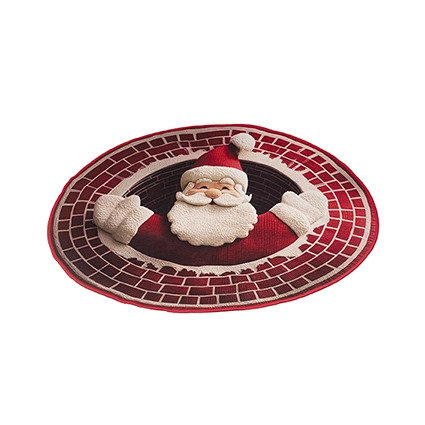 80Cm Round Santa In Well Mat