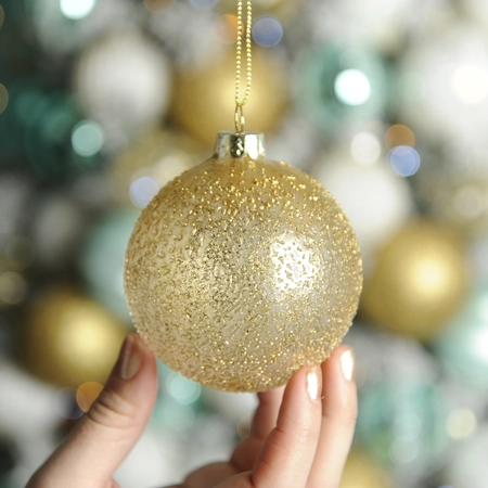8Cm Gold Encrusted Glass Ball - image 3