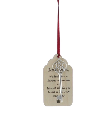 8Cm Santas Magic Key With Wooden Tag