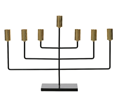 ABS Candleholder Iron 7 Golden Candle Cups Black L.8Cm X W.39Cm X H.27.5Cm