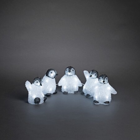 Acrylic Penguin 5pc Set LED
