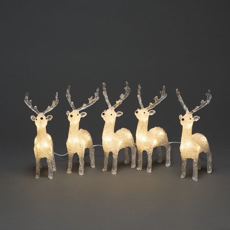 Acrylic Reindeer 5pc Set LED