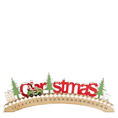 Advent Calender Christmas Red Green Fsc 100% - L39Xw1Xh14Cm