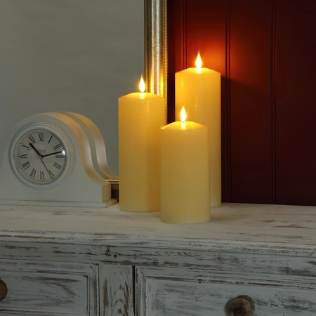 Alderbrook Ivory Set Of 3 Large Pillar Candles (30/25/20X10Cm) - image 1