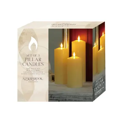 Alderbrook Ivory Set Of 3 Large Pillar Candles (30/25/20X10Cm) - image 3