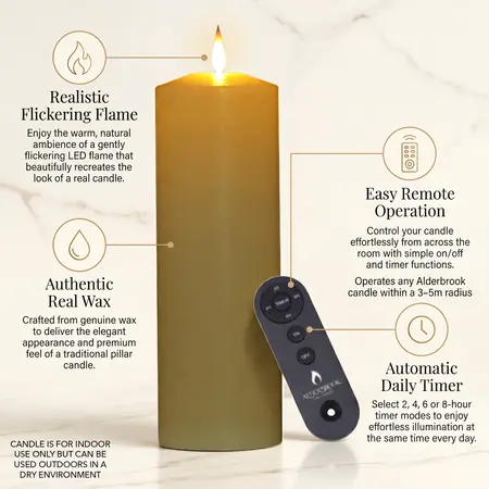Alderbrook Ivory Set Of 3 Large Pillar Candles (30/25/20X10Cm) - image 5