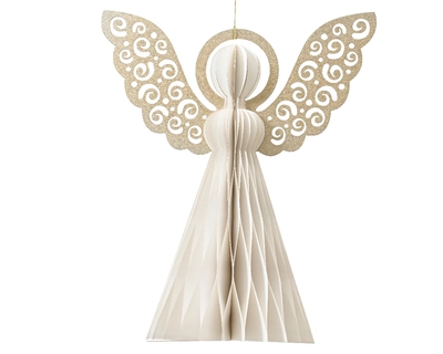Angel Paper Champagne Painted Edge Magnet Closure White H20cm - image 2