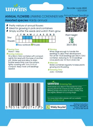 Annuals Flowers Unwins Container Mix - image 2