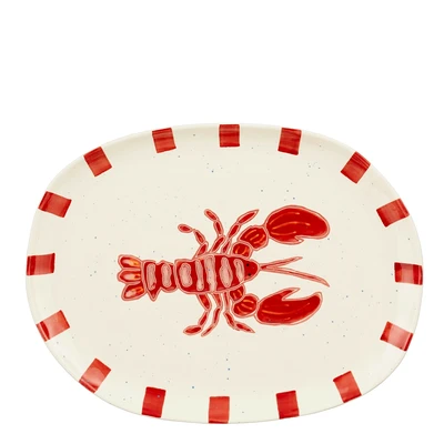 Ariane Plate Oval Red - L40,5Xw31Xh3Cm