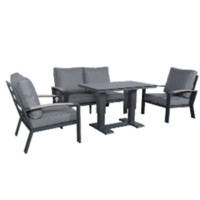 Atlanta Lounge Set with 110x70cm Retangular Adjustable Table
