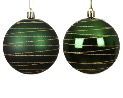 Ball  Bauble Polystyrene Pine Green D.8cm