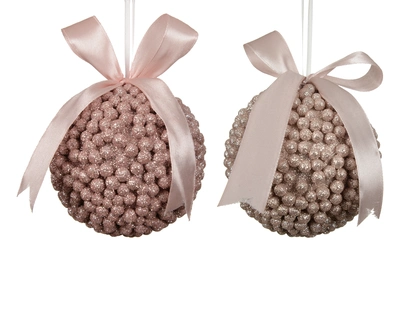 Bauble Foam Bow Pink D.8.8cm