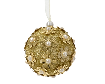 Bauble Foam Pearl Gold D.8cm