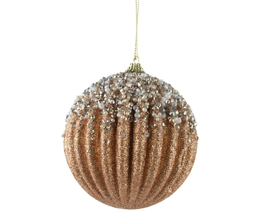 Bauble Foam W Pearl brandy dia10cm - image 2