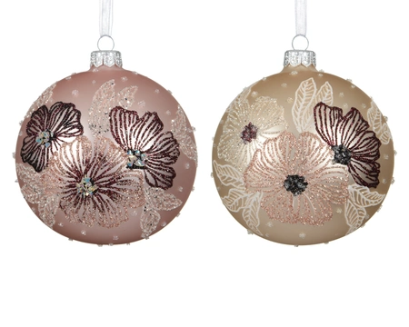 Bauble Glass Bright Flowers Asst. D.10cm - image 1