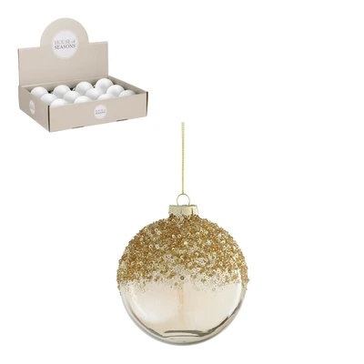 Bauble Glass Champagne  - D10Cm