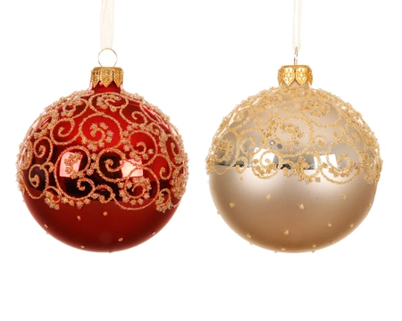 Bauble Glass Curl Top With Matt Bottom Asst. dia8cm