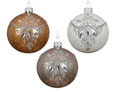 Bauble Glass Diamond Collier Asst. D.8cm
