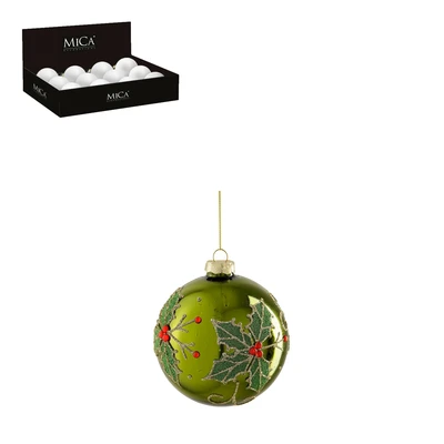Bauble Glass Green - D10Cm