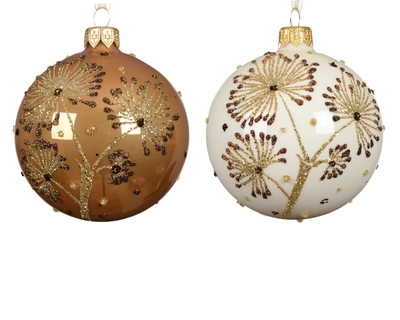 Bauble Glass Hogweed With Dots All Over Asst. D.8cm