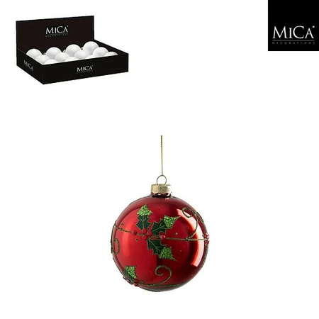 Bauble Glass Red - D10Cm