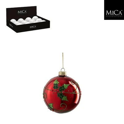 Bauble Glass Red - D10Cm