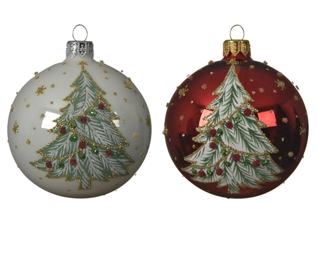 Bauble Glass Xmas Tree Asst. dia8cm