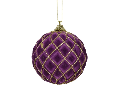 Bauble Plastic Glitter Stripe fig dia8cm
