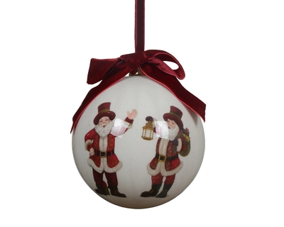 Bauble Polyfoam Sh BOw Cream Dia10 - image 2