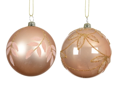 Bauble Polystyrene Beads peach pearl dia8cm