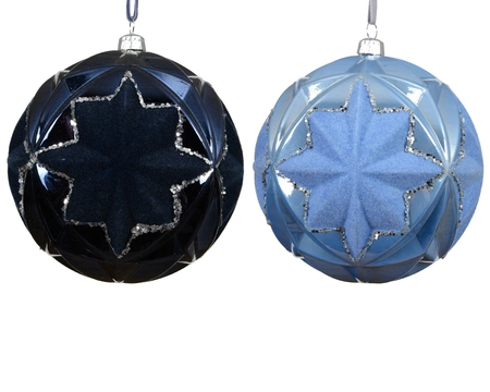 Bauble Polystyrene Silver Glitter Asst. dia10cm