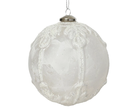 Bauble Polystyrene white ice lacquer dia10-L10cm