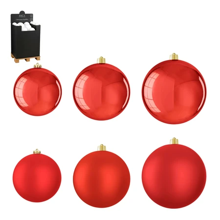 Bauble Unbreakable Red Shiny - D20Cm