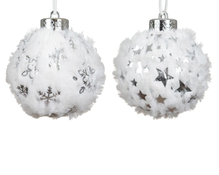 Baubles Foam White D.8cm