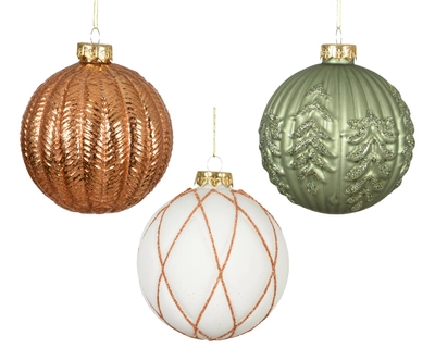 Baubles Glass Glitter Asst. dia10cm - image 2
