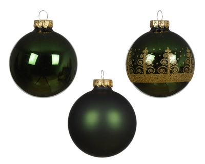 Baubles Glass Shiny- Matt- Décor Mix Pine Green Dia7cm - image 2
