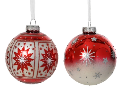 Baubles Glass Star Asst. dia8cm