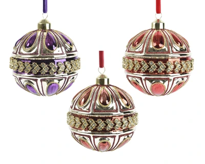 Baubles Glass W Beads Asst. D.10cm