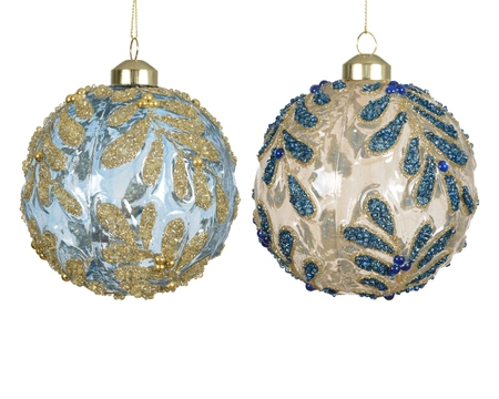 Baubles Glass W Leaf- Beads Asst. dia10cm - image 2