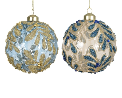 Baubles Glass W Leaf- Beads Asst. dia10cm - image 2